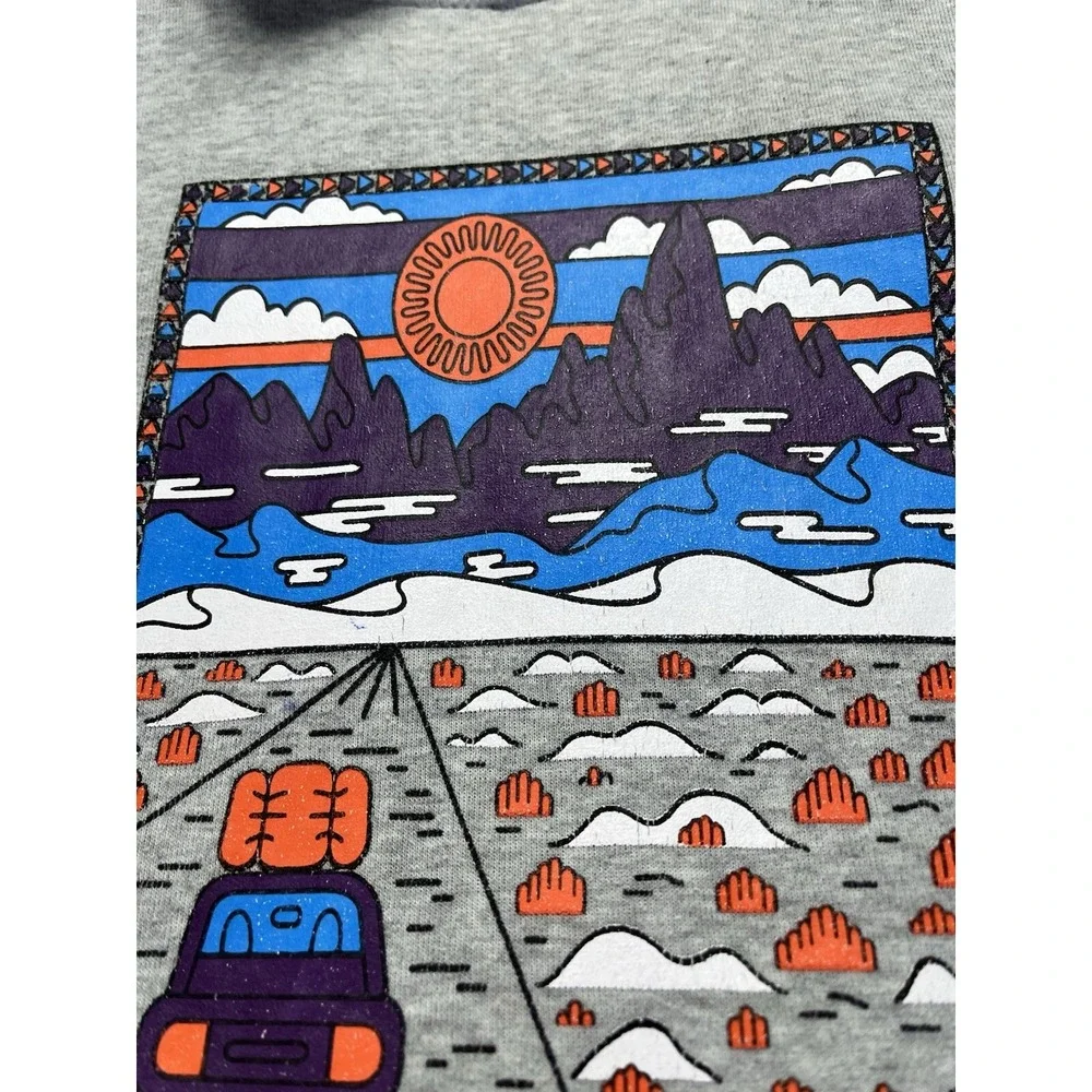 Patagonia Mens Small Summit Road Gray Hoodie Sweatshirt Fleece Graphic - Picture 3 of 8